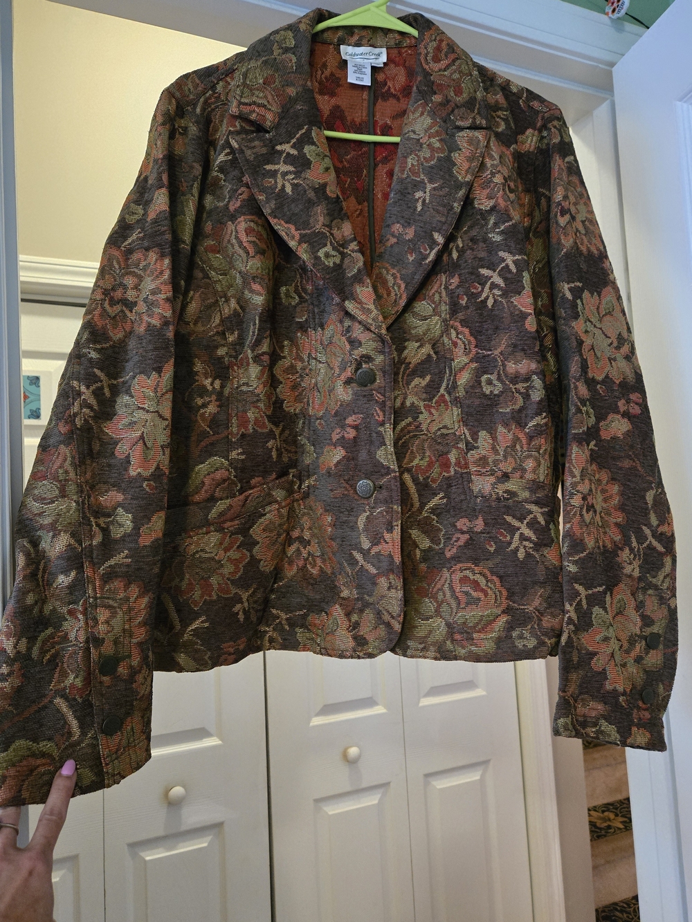 Like New: Coldwater Creek Floral Tapestry Blazer Jacket XL Vintage Boho